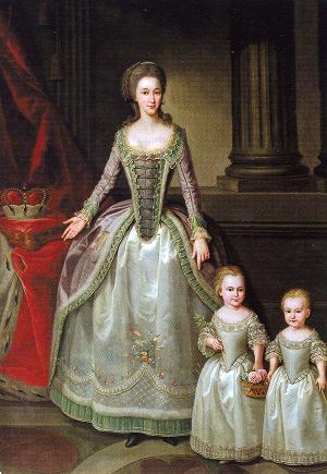 Portrait of Anna Charlotte Dorothea von Medem with daughters Wilhelmine and Pauline